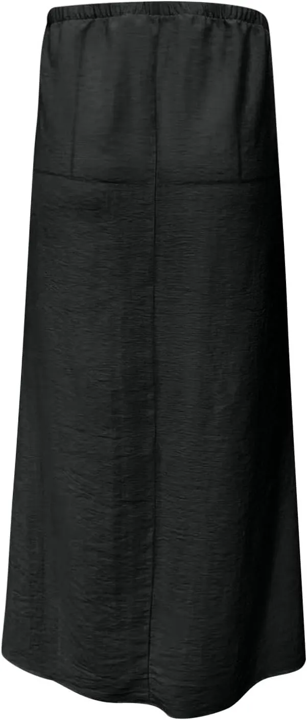 Linen Skirts for Women Summer Trendy Drawstring Low Waist A Line Skirt Casual Loose Flowy Beach Vacation Boho Skirts