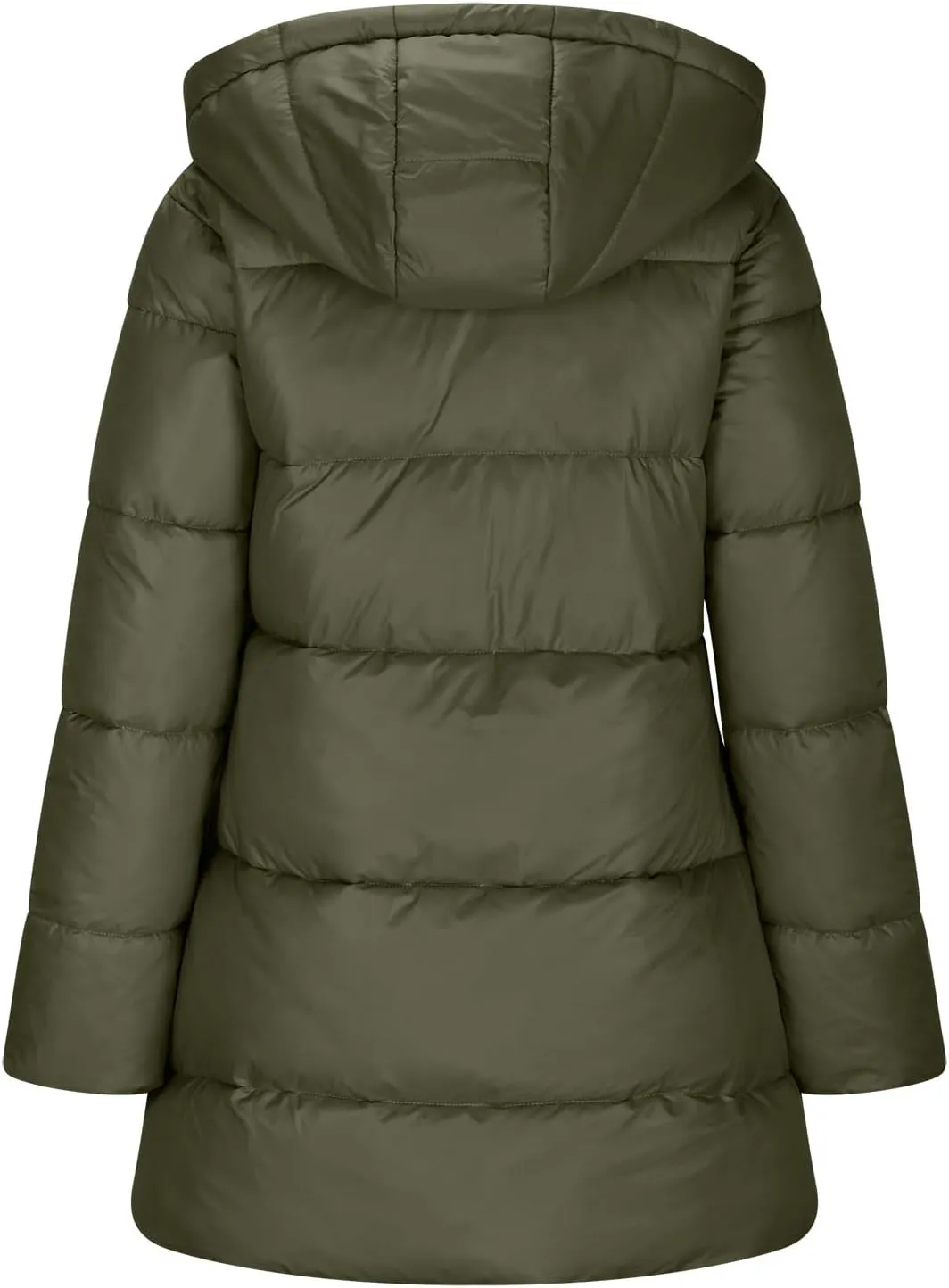 Long Coats for Women Button Down Fleece Lined Puffer Jackets Thicken Warm Fur Hooded Solid Parka Outerwear with Pockets