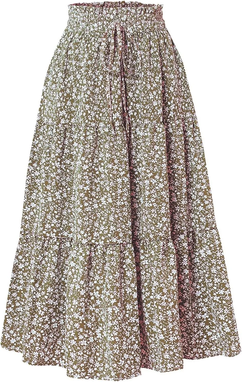 Long Flowy Skirts for Women Flowy Beach Smocked Going Out Flutter Country Cute Business Pleated Maxi Skirts for Women