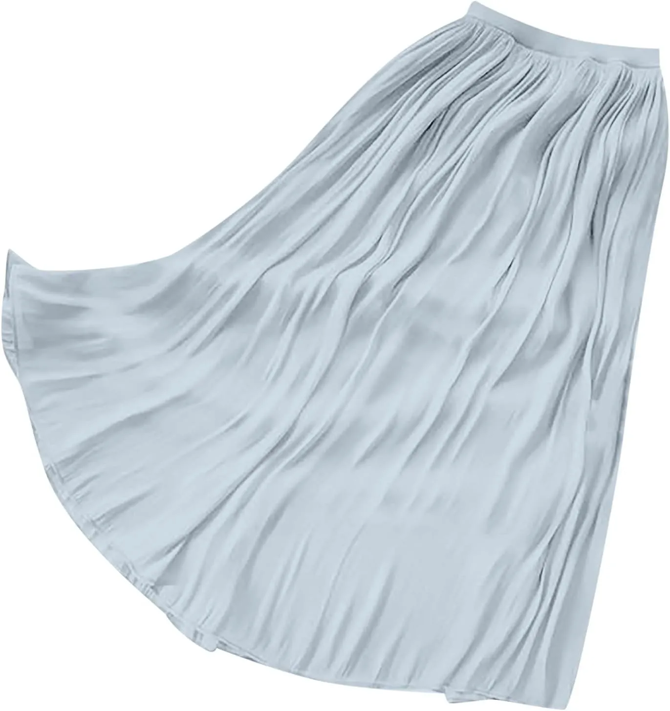 Long Maxi Skirts for Women Summer Flared A-Line Loose High Elastic Waist Pleated Skirts for Vacation Streetwear 2025