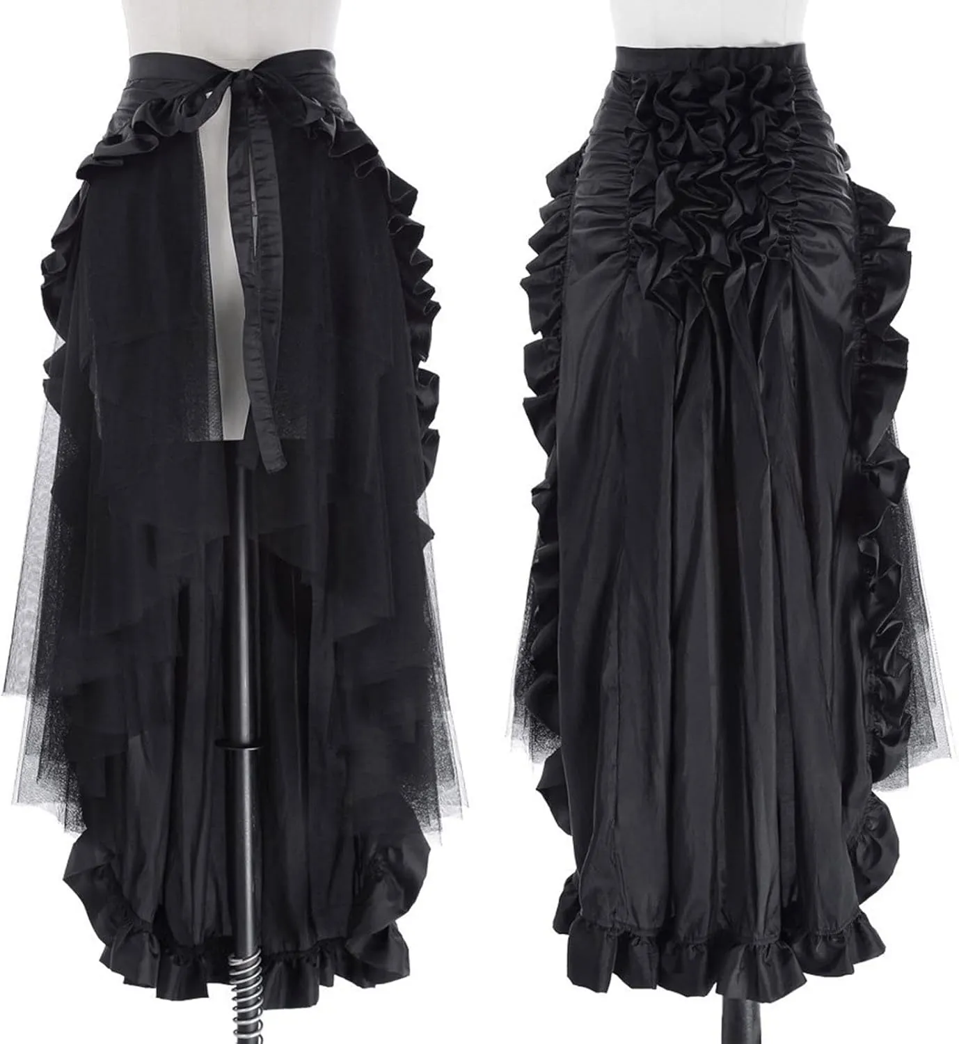 Long Skirts for Women Retro Gothic High Elastic Waist Vintage Ruffled Hem Maxi Skirt for Women Trendy Clothes