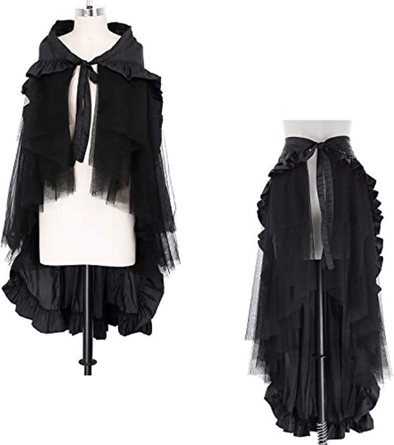 Long Skirts for Women Retro Gothic High Elastic Waist Vintage Ruffled Hem Maxi Skirt for Women Trendy Clothes