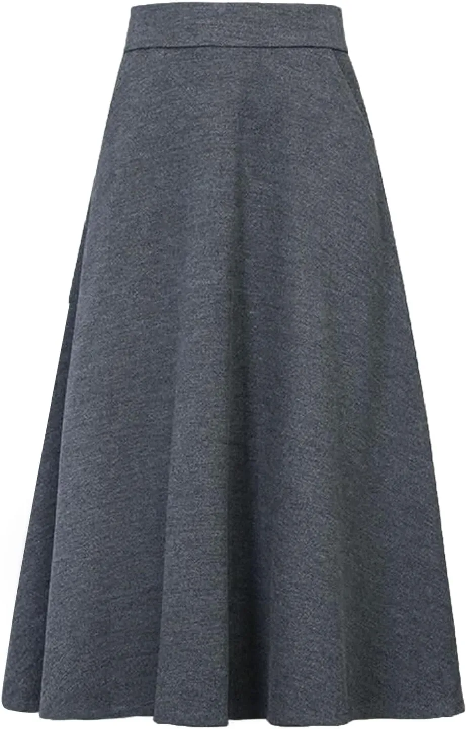 Long Skirts for Women Trendy A-Line High Elastic Waist Solid Loose Tummy Control Pleated Skirts with Pockets