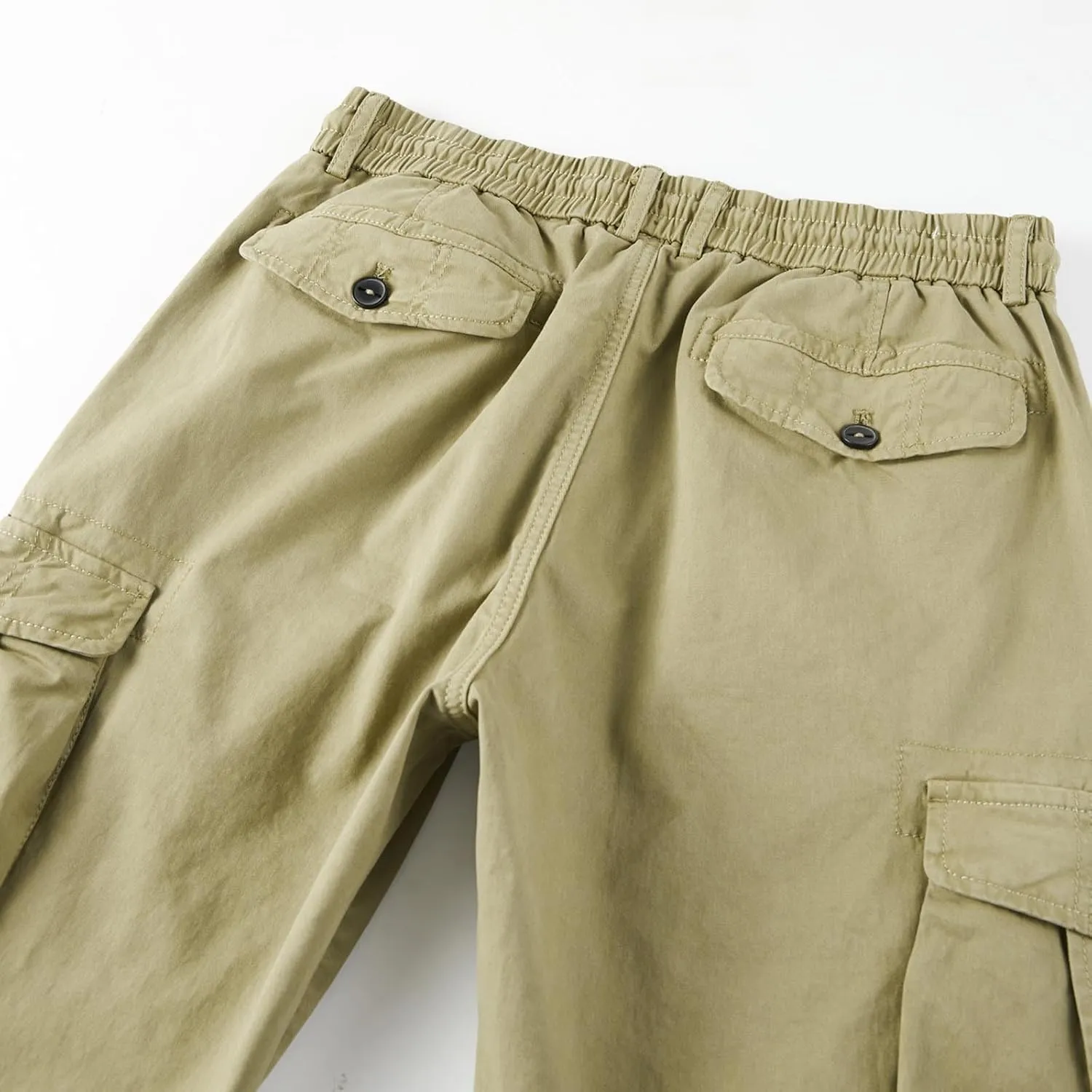 Men Cargo Pants Joggers Lightwieght Elastic Waist Pants Outdoor Hiking Pants with Multi Pockets Ripstop Cargo Pants