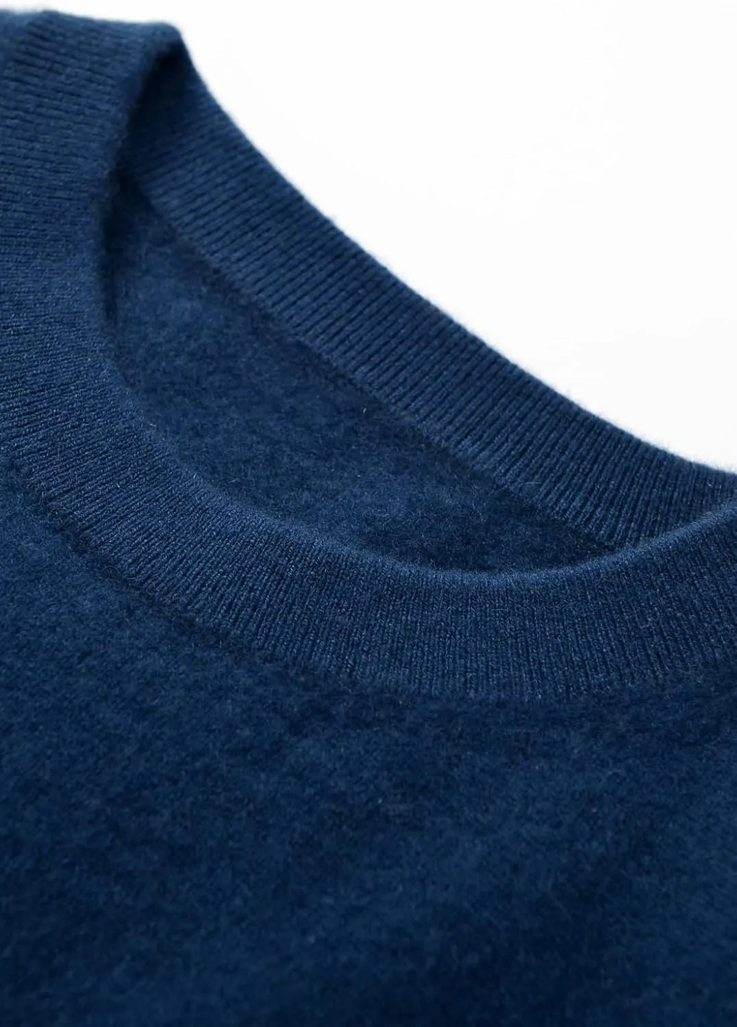Men Cashmere Sweater Crewneck Solid Color Knited