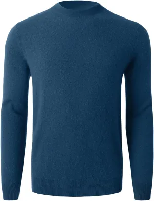Men Cashmere Sweater Crewneck Solid Color Knited