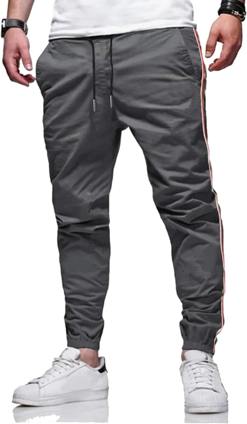 Men Joggers Chino Cargo Pants Hiking Outdoor Recreation Pants Twill Fitness Track Jogging Pants Casual Cotton Pants
