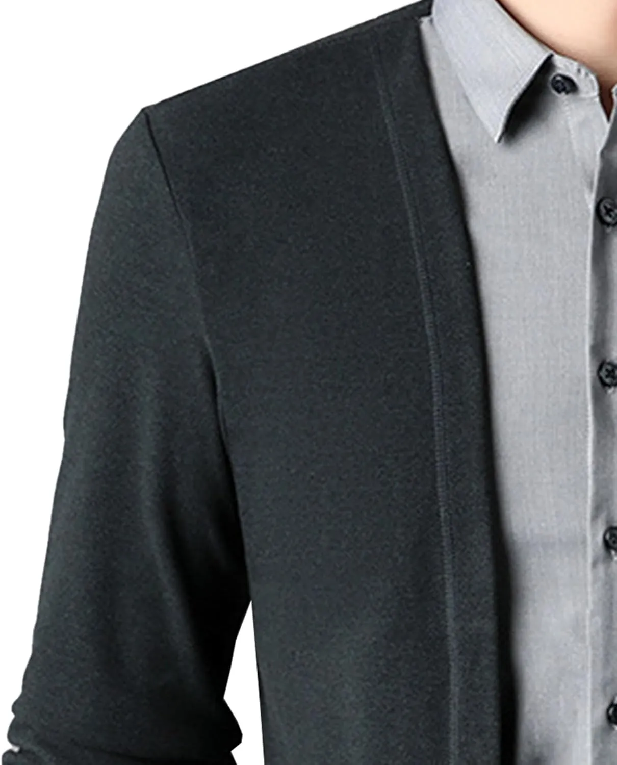 Men's Business Knitted Cardigan Lightweight Button Down Male Knits Jackets Fake 2 Piece Shirt Men Knit Sweater