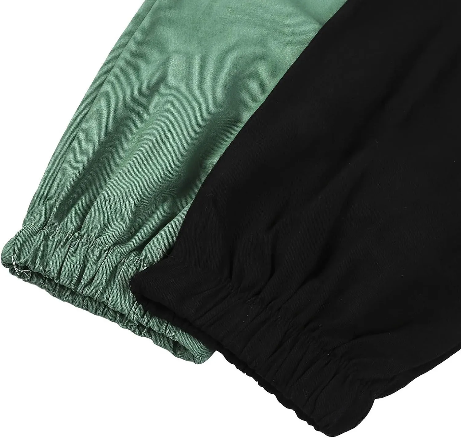 Mens Cargo Pants Casual Multi Pockets Work Pants Trendy Color Block Hiking Pants Elastic Waist Drawstring Jogger Pants