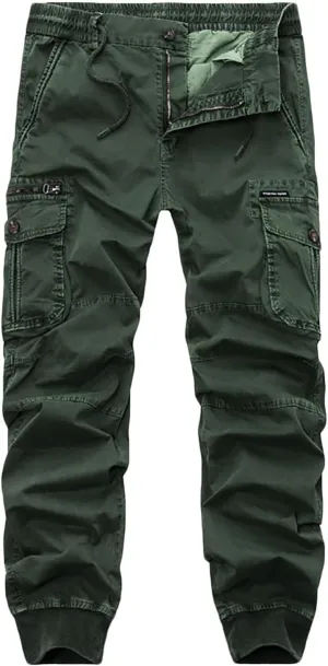 Mens Cargo Pants Outdoor Casual Ripstop Military Combat Pants Hiking Tactical Long Pants Jogger Athletic Pants