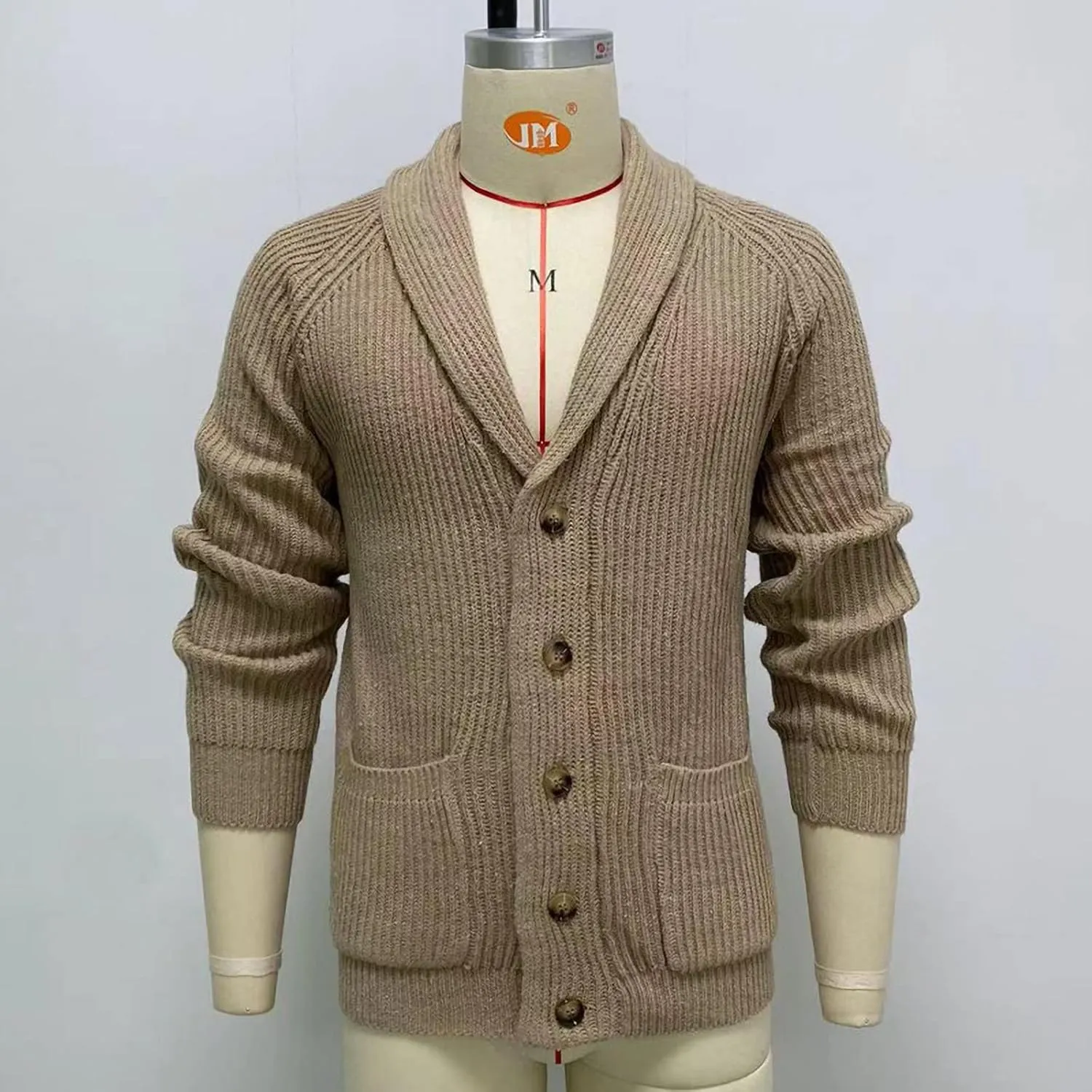 Men's Casual Shawl Cardigan Sweater Men's Long Sleeve Casual Knitted Cardigan Retro Button Down Slim Knitwear