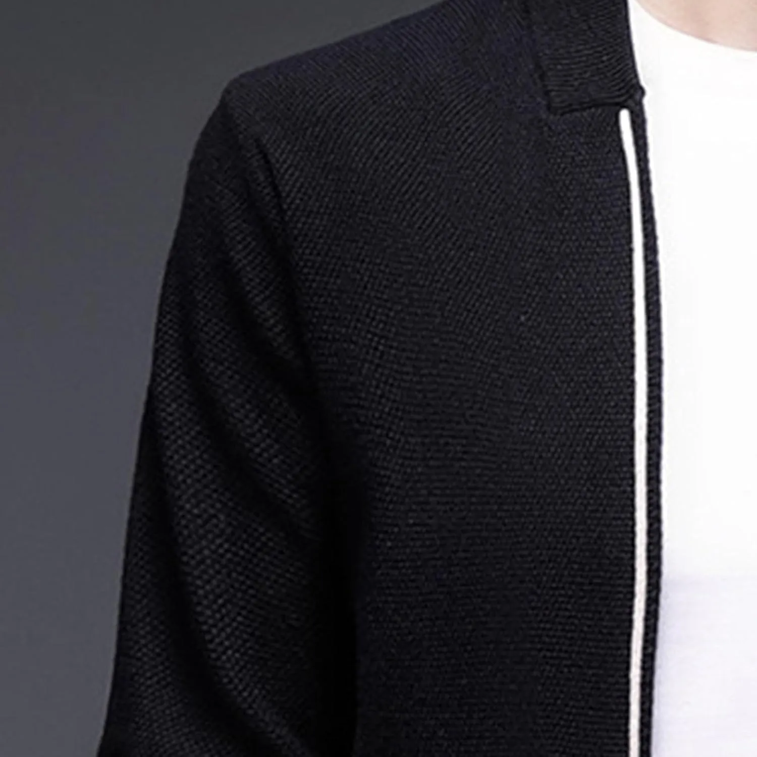 Men's Collar Knitted Cardigan Button Down Male Knits with Pockets Winter Long Sleeve Knit Cardigans