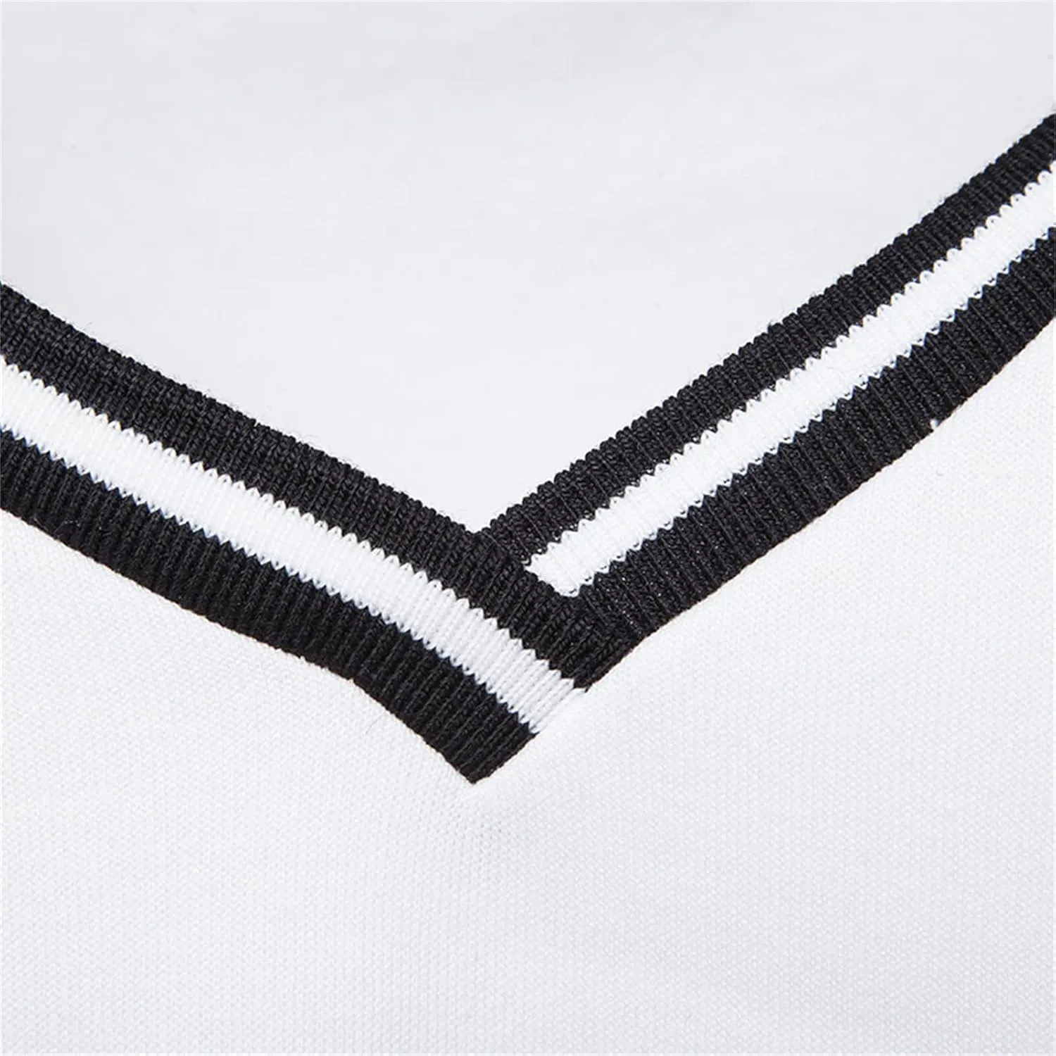 Men's Cotton V Neck Sweater Knitted Color Block Pullover Sweatshirt Casual Long Sleeve Slim Fit Soft Jumper Tops