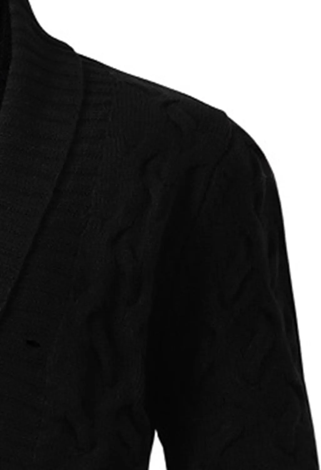 Men's Double Breasted Knitted Cardigan Fit Long Sleeve Casual Knits Cardigans Winter Shawl Collar Knit Sweater Coat
