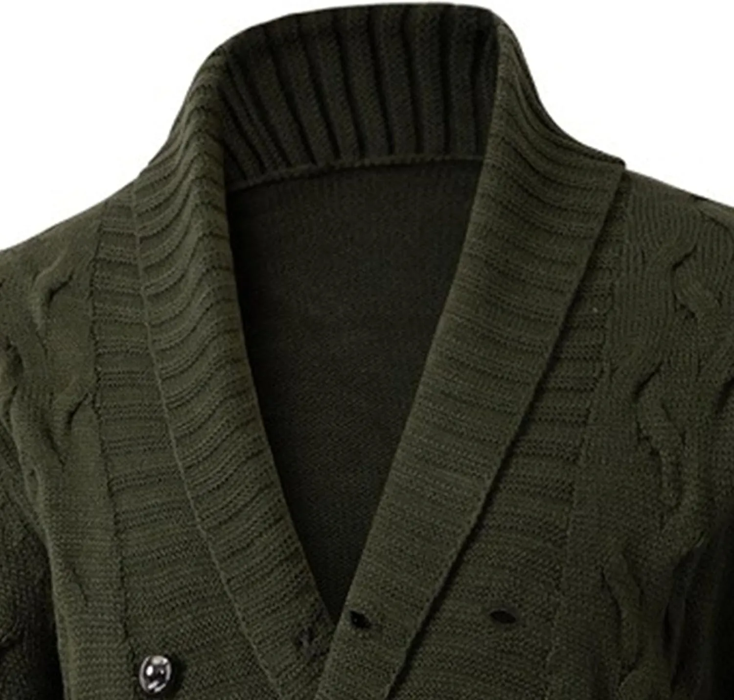 Men's Double Breasted Knitted Cardigan Fit Long Sleeve Casual Knits Cardigans Winter Shawl Collar Knit Sweater Coat