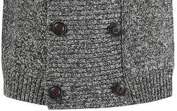 Men's Double Breasted Knitted Cardigan Fit Long Sleeve Casual Knits Cardigans Winter Shawl Collar Knit Sweater Coat