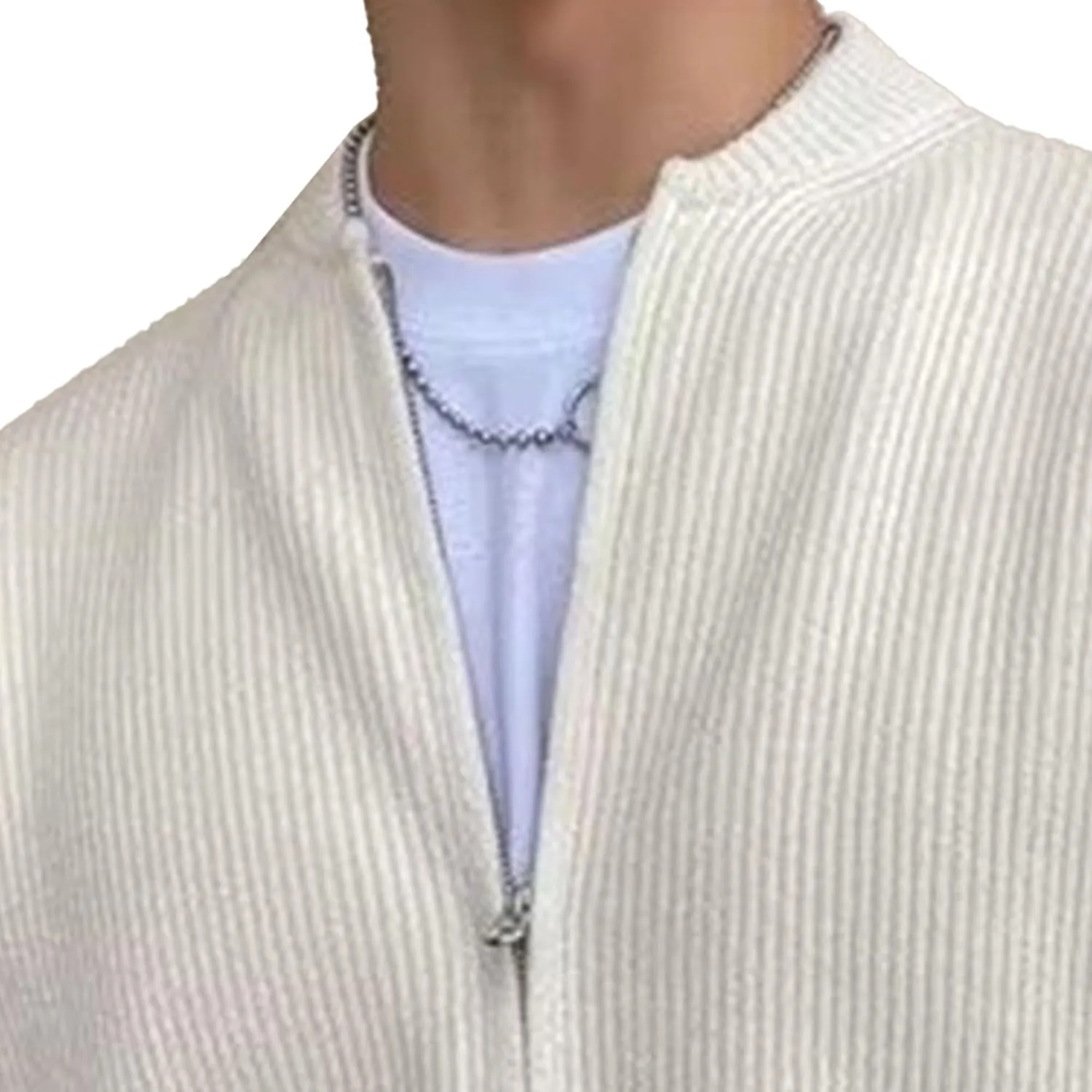 Men's Knit Full Zip Up Casual Sweater Loose Fit Cardigan Classic Sweater Solid Regular Fall Winter Sweaters