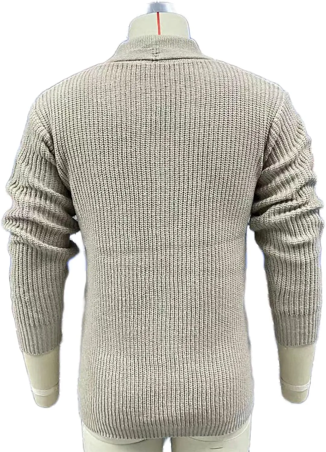 Men's Long-Sleeve Shawl Collar Cardigan Men Button Down Knitted Sweaters Men Cable Knit Shawl Knitwear