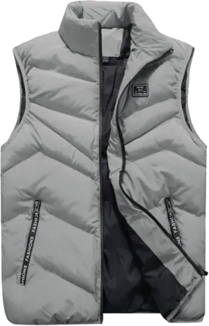 Men's Puffer Vest Casual Vest Winter Jacket With Pocket Solid Color Outdoor Vest Top Riding Skiing Fishing Puffy Vests, S-6XL