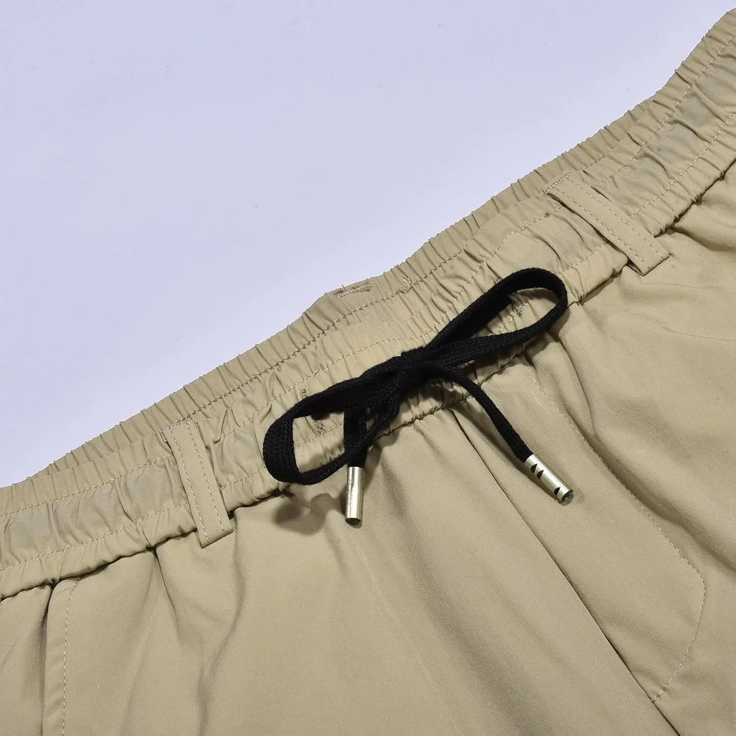 Men's Stretch Multi-Pocket Skinny Cargo Pants, Outdoor Casual Drawstring Joggers Pants Cargo Pants Work Pants for