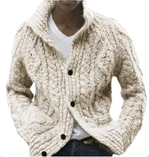 Mens Sweaters Male Fashion Solid Color Cardigan Sweater Jacket Lapel Pocket Mens Pullover Sweater v Neck