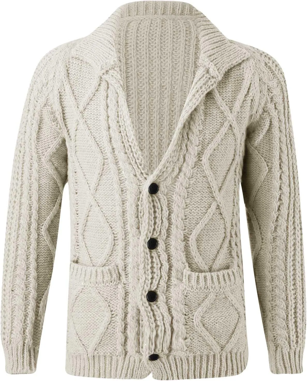 Mens Sweaters Male Fashion Solid Color Cardigan Sweater Jacket Lapel Pocket Mens Pullover Sweater v Neck