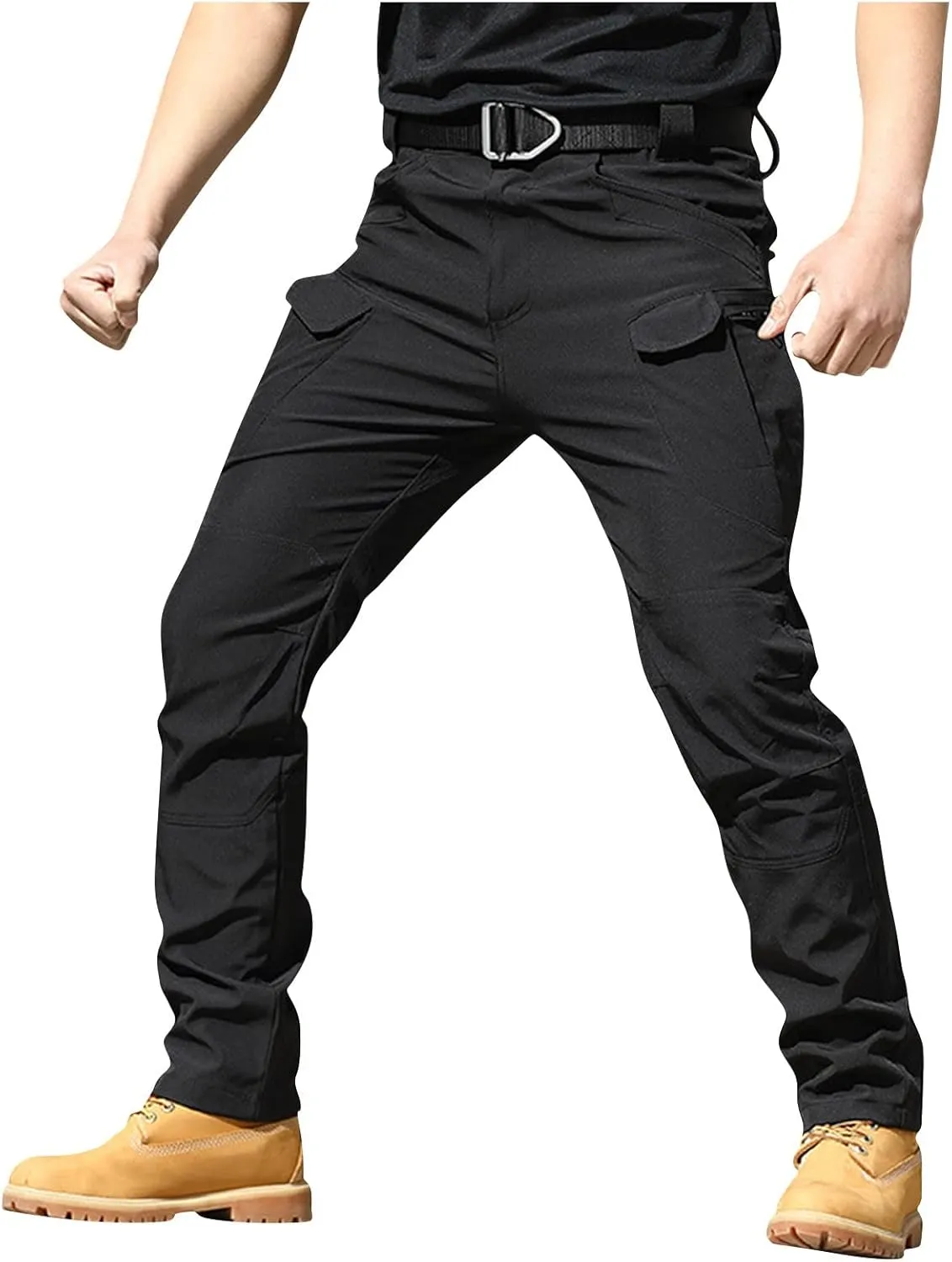 Men's Tactical Pants Waterproof Stretch Hiking Pants Multi Pockets Baggy Flex Camo Ripstop Cargo Pants Work Pants