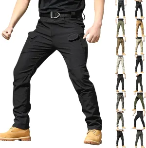 Men's Tactical Pants Waterproof Stretch Hiking Pants Multi Pockets Baggy Flex Camo Ripstop Cargo Pants Work Pants