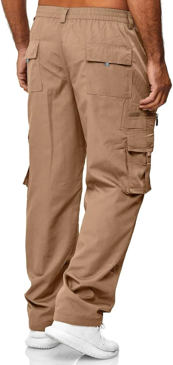 Men's Track Pants Pockets Casual Pants with Zipper Sports Drawstring Mid-Waist Men's Pants Men's Pants Fleece