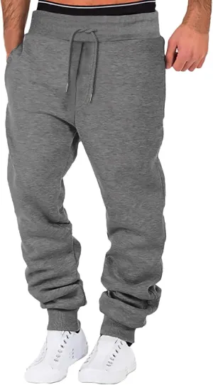 Men's Track Pants Pockets Casual Pants with Zipper Sports Drawstring Mid-Waist Men's Pants Men's Pants Fleece