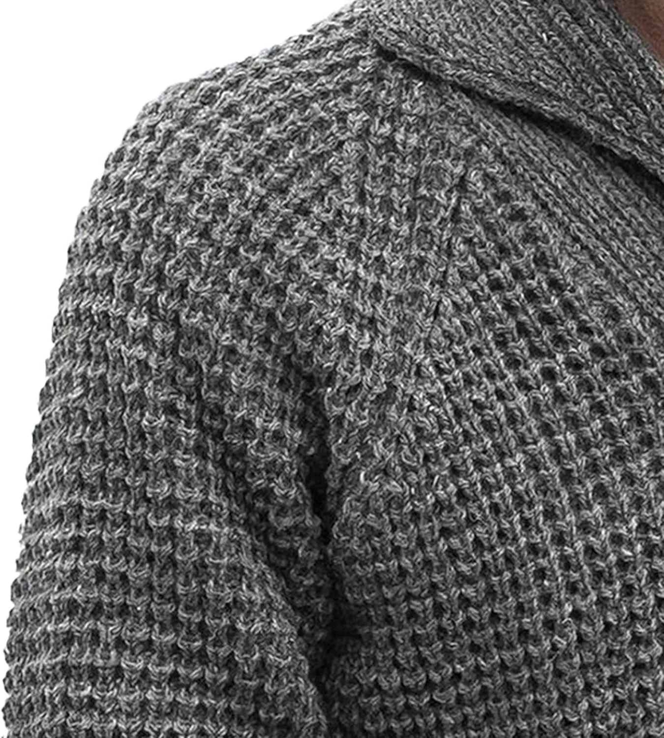 Men's V-Neck slim up Cardigan Shawl Collar Fit Casual Cardigans Button Down Knitwear Sweater for Men