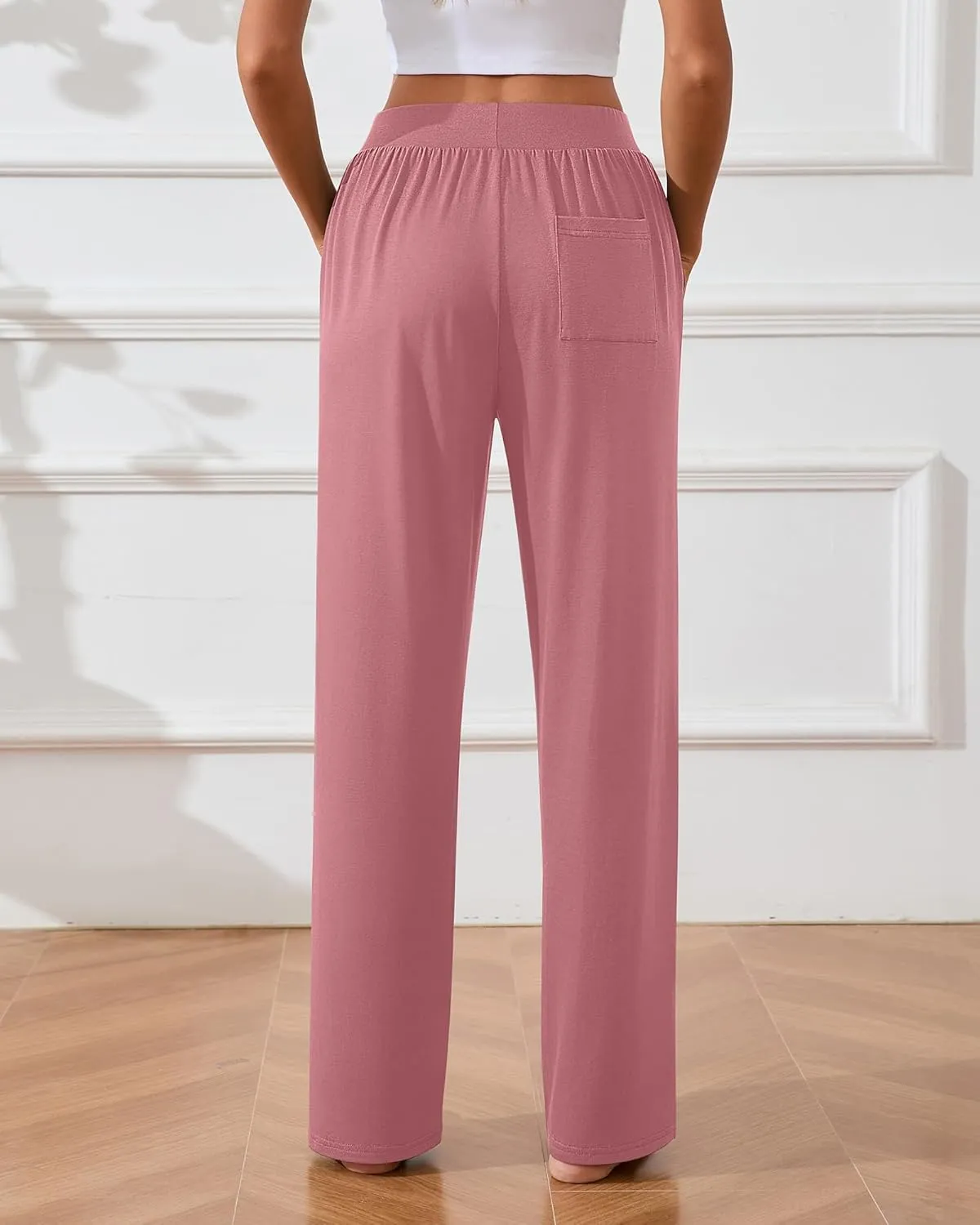 Neer 3 Pcs Women's Lounge Pants Side Slit High Waisted Joggers Wide Leg Yoga Sweatpants with Pocket Loose Cozy Pant