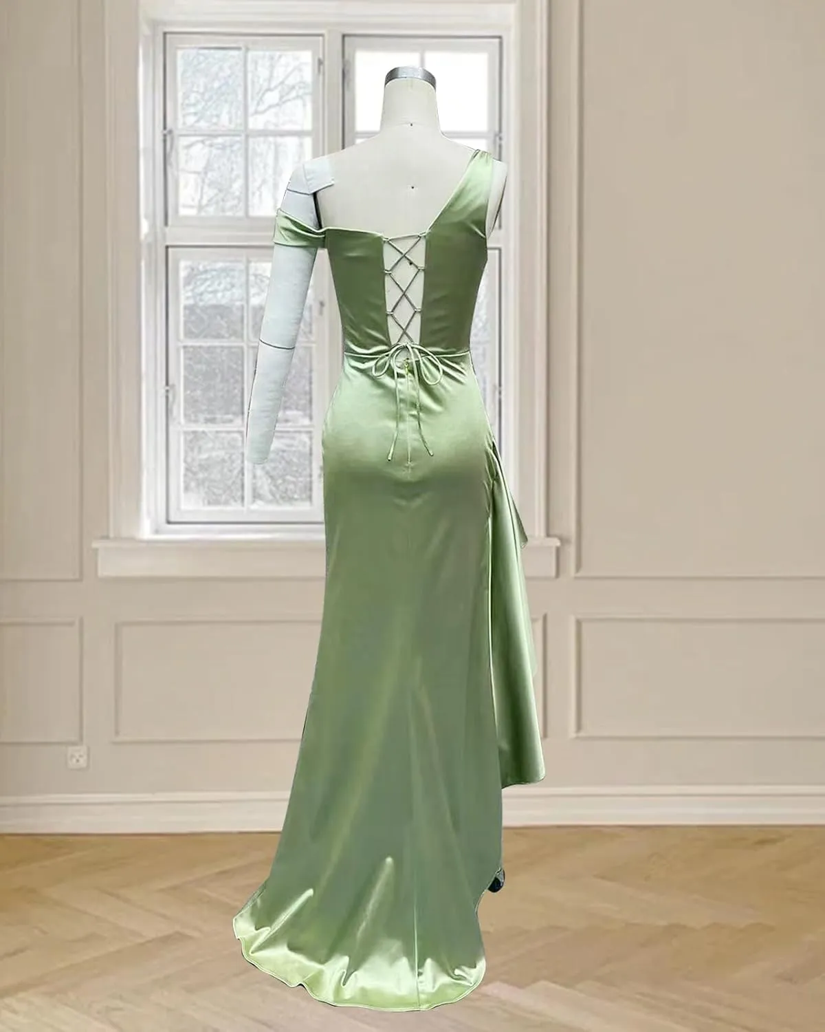 One Shoulder Wedding Guest Dresses for Women Satin Bridesmaid Dresses Elegent Women's Formal Dresses ACE174