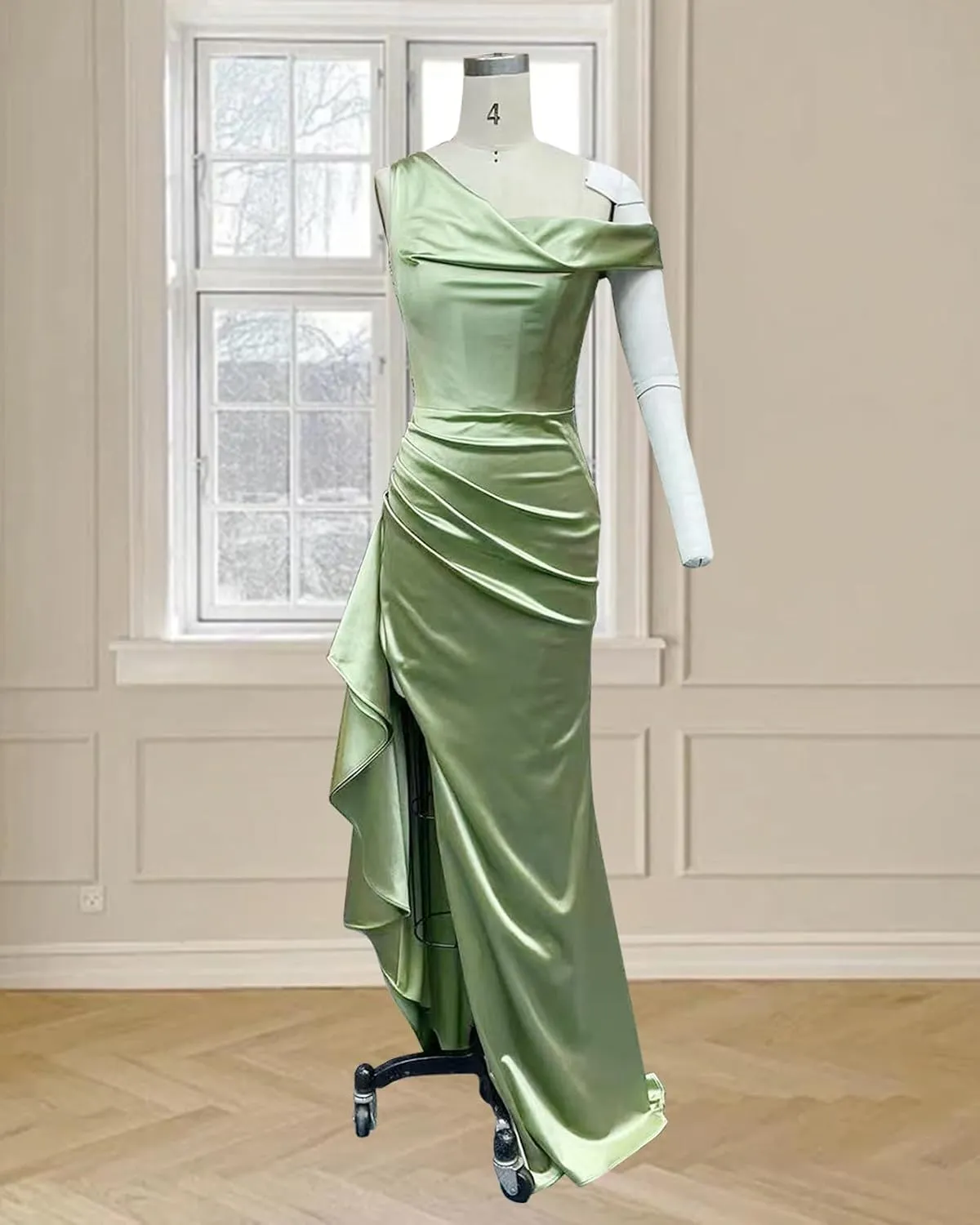 One Shoulder Wedding Guest Dresses for Women Satin Bridesmaid Dresses Elegent Women's Formal Dresses ACE174