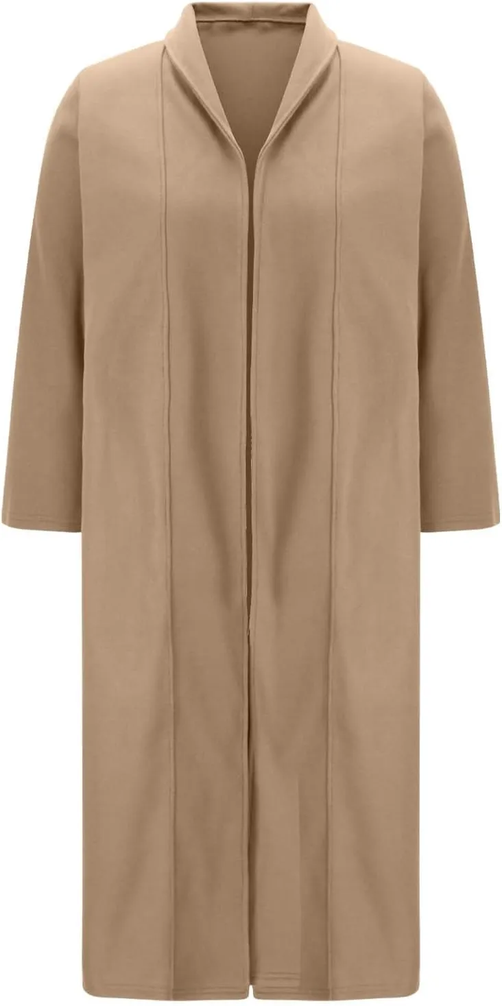 Pea Coats for Women Wool Pea Coat Fall Winter Knee Length Classic Elegant Trench Coat Thick Warm Open Front Overcoat
