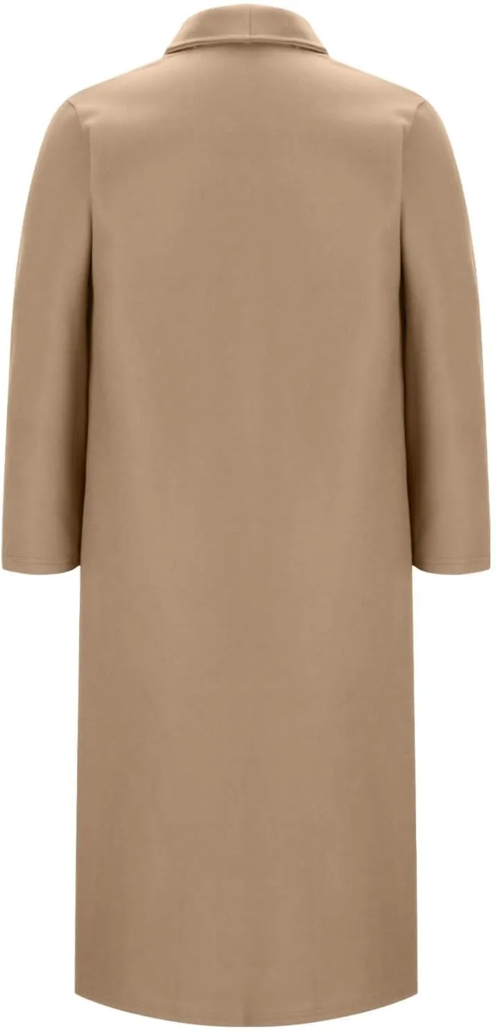 Pea Coats for Women Wool Pea Coat Fall Winter Knee Length Classic Elegant Trench Coat Thick Warm Open Front Overcoat
