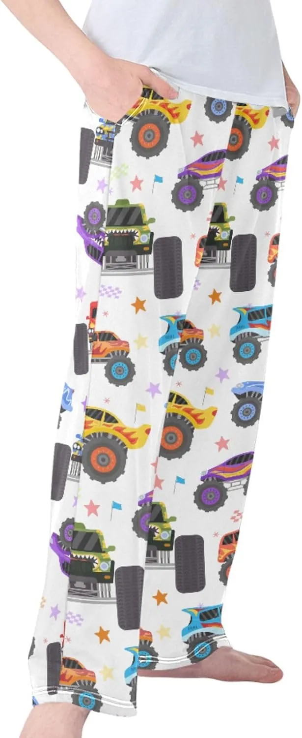 Pigsaly Boys' Pants Cartoon Monster Trucks Long Bottoms Race Car Star Jogger Pants Elastic Waist Trousers with Pockets S