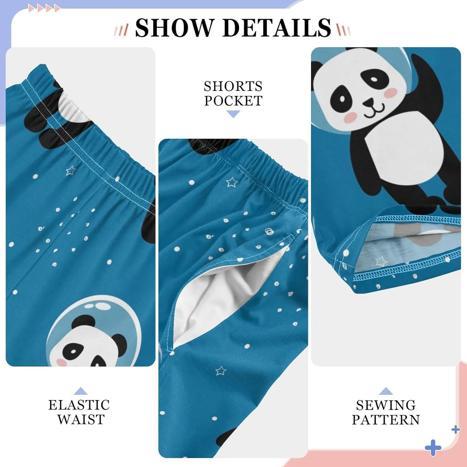 Pigsaly Boys' Pants Panda Astronaut Outer Space Long Bottoms Stars Galaxy Jogger Pants Elastic Waist Trousers With Pockets S