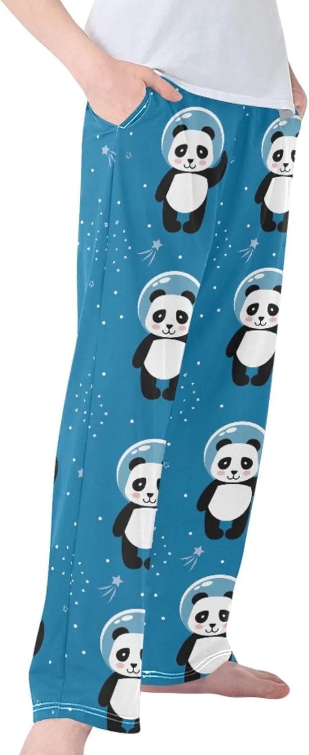 Pigsaly Boys' Pants Panda Astronaut Outer Space Long Bottoms Stars Galaxy Jogger Pants Elastic Waist Trousers With Pockets S