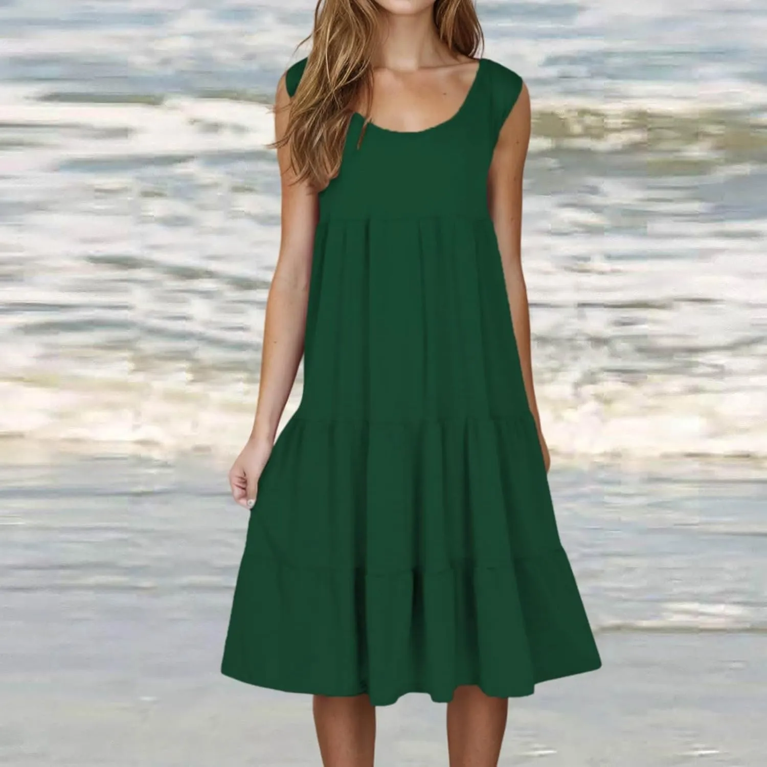 Plus Size Dresses for Women Casual Sleeveless Tank Maxi Dress Flowy Beach Travel Vacation Outfits for Hawaii