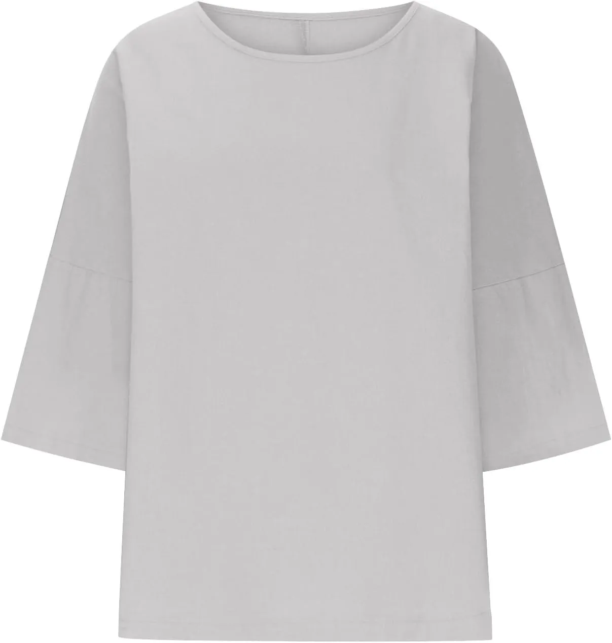 Plus Size Drop Shoulder Tunic Tops Women Cotton Linen Basic Crewneck T Shirts Summer Casual Loose Fit Beach Vacation Blouses