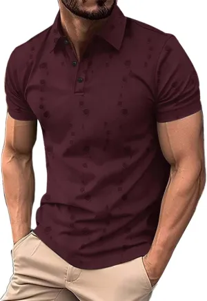 Polo Shirts for Men Vintage Ripped Destroyed Hipster Pique Golf Shirt Performance Dry Fit Athletic Gym Workout Tee Top