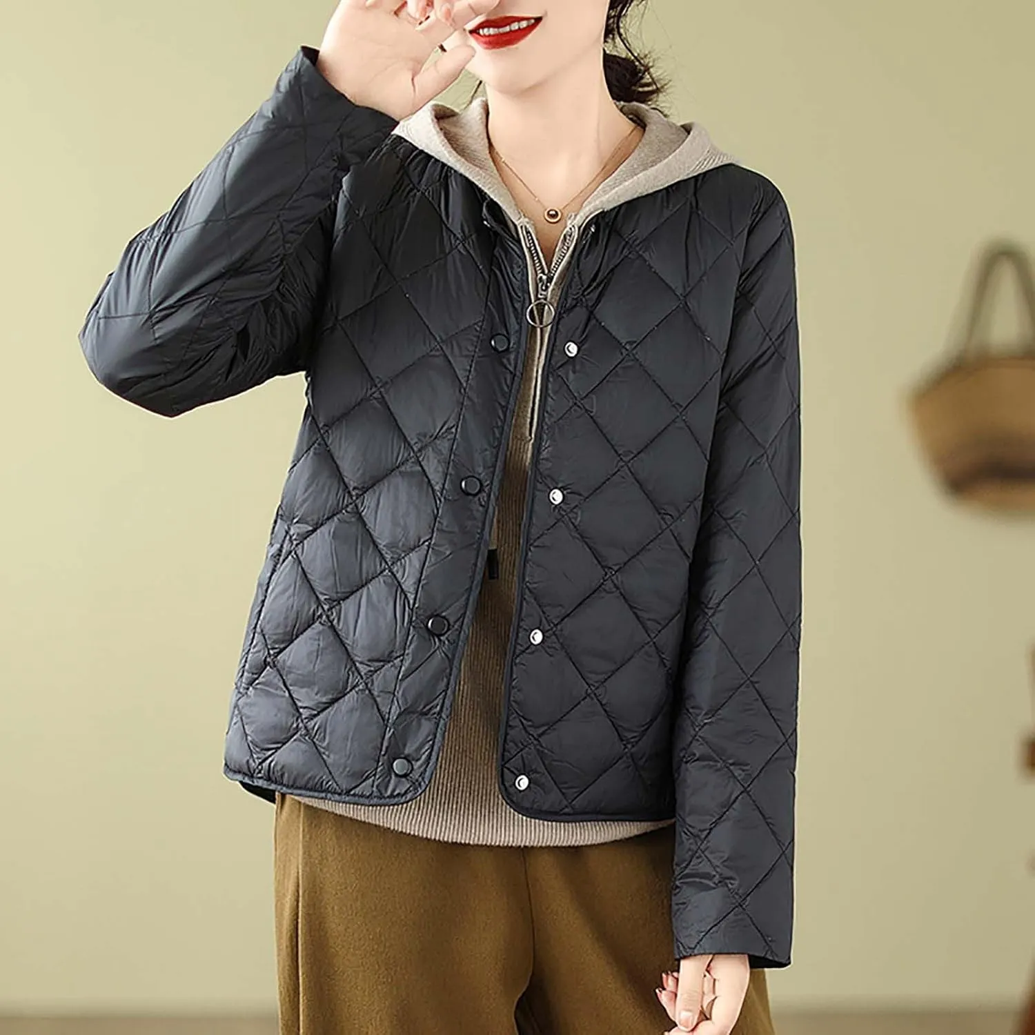 Puffer Jacket Womens Tops Plus Size Zip Up Down Jackets Sherpa Lined Parka Thermal Going Out Winter Hooded Coats