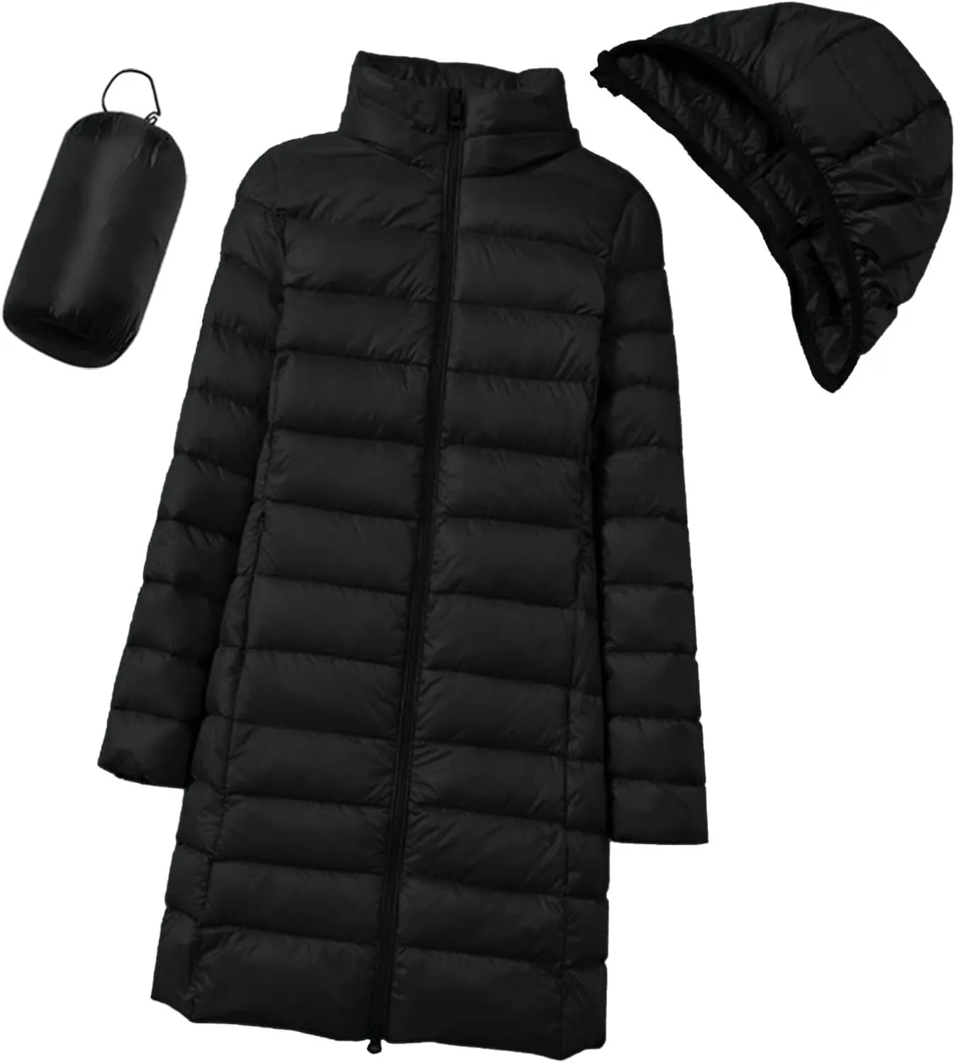 Puffer Jackets for Women Winter Warm Packable Down Jacket Lightweight Slim Fit Hooded Coat Short Duck Down Jacket