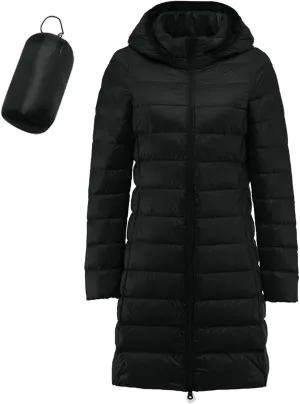 Puffer Jackets for Women Winter Warm Packable Down Jacket Lightweight Slim Fit Hooded Coat Short Duck Down Jacket