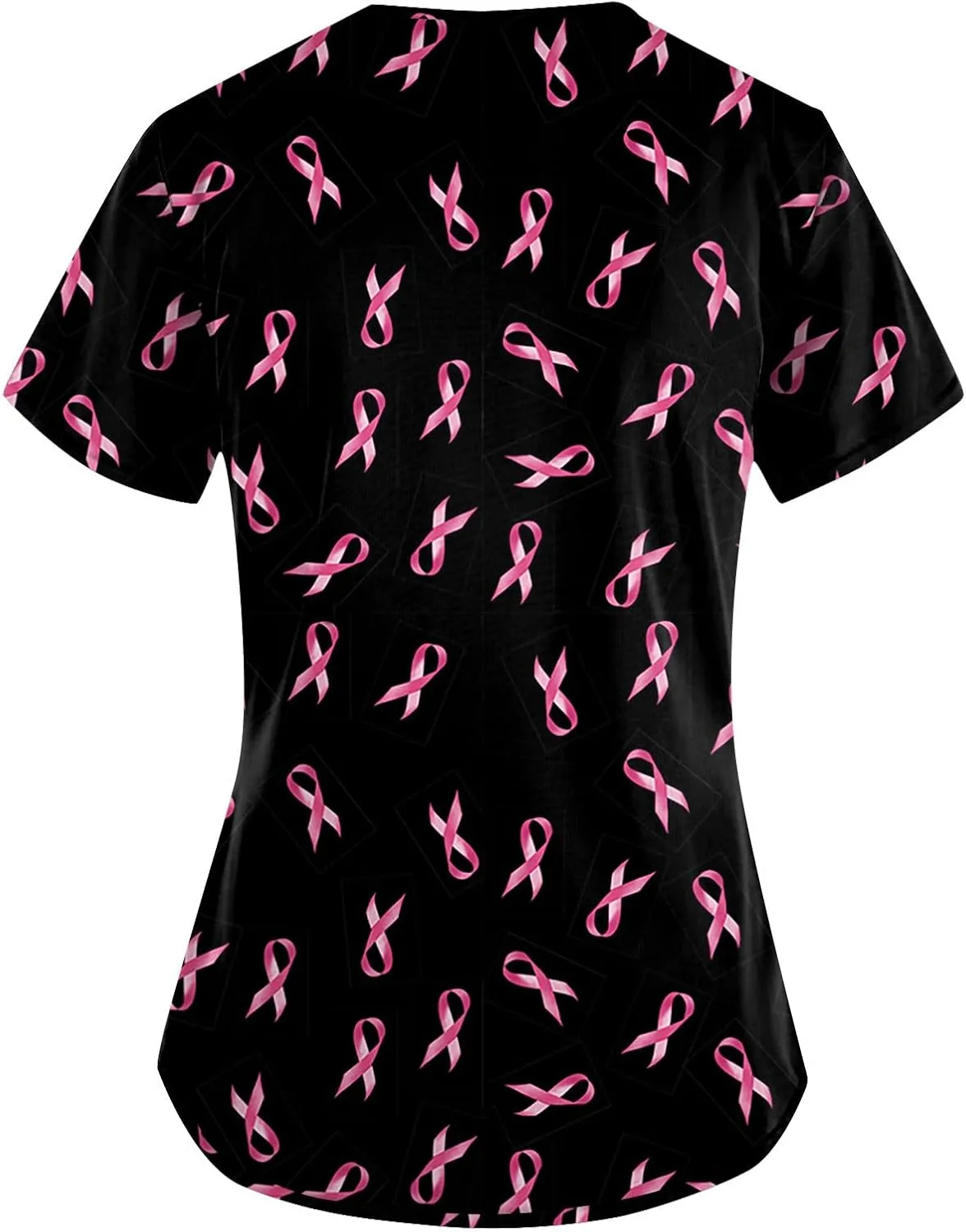 Segaven Womens Scrub Tops Trendy Print V Neck Nursing Tops Casual Short Sleeve Working Uniform With Pockets