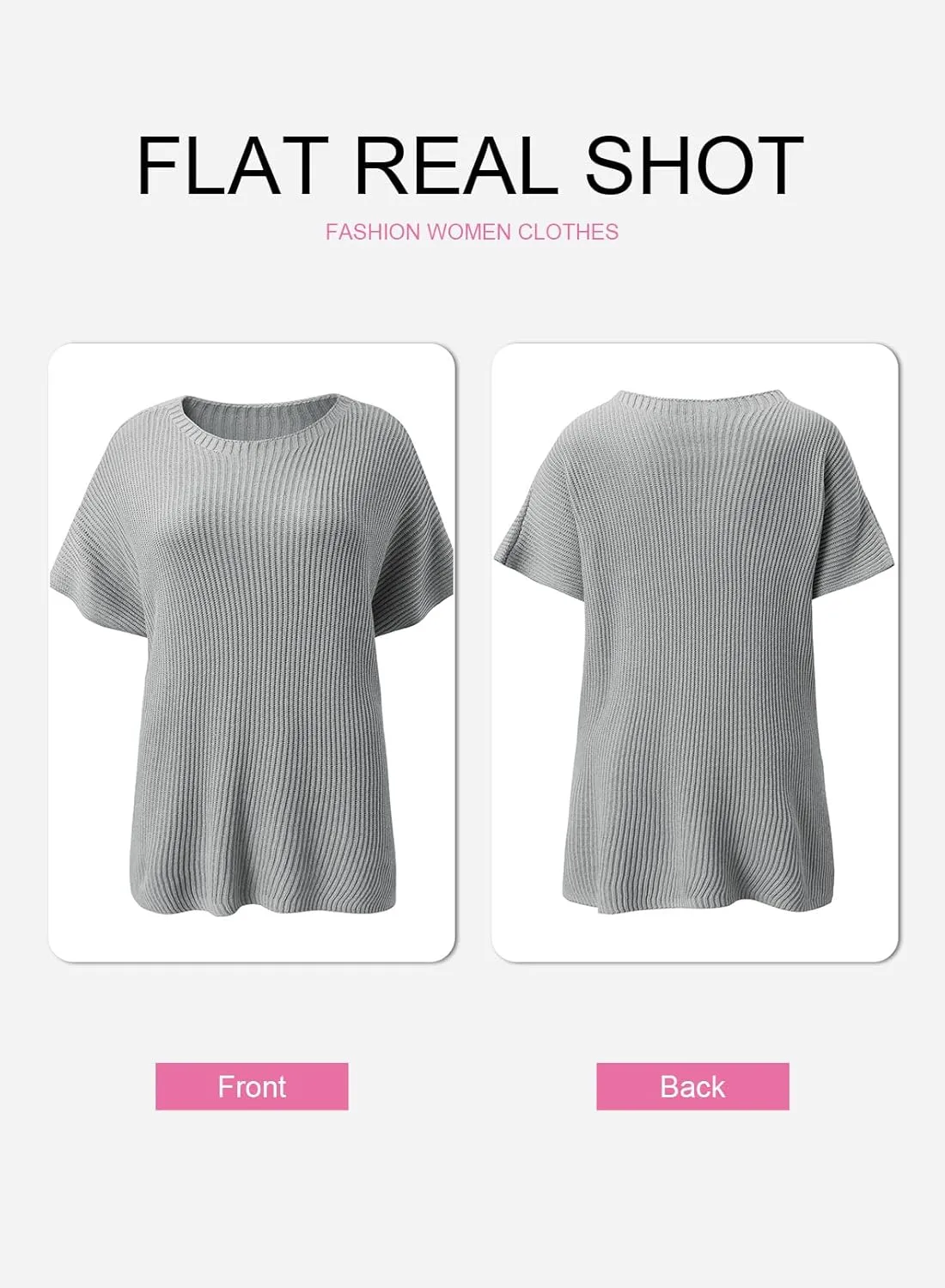 SHEWIN Womens Tops Casual Short Sleeve Sweater Loose Oversized Sweaters Spring Tops for Women 2025