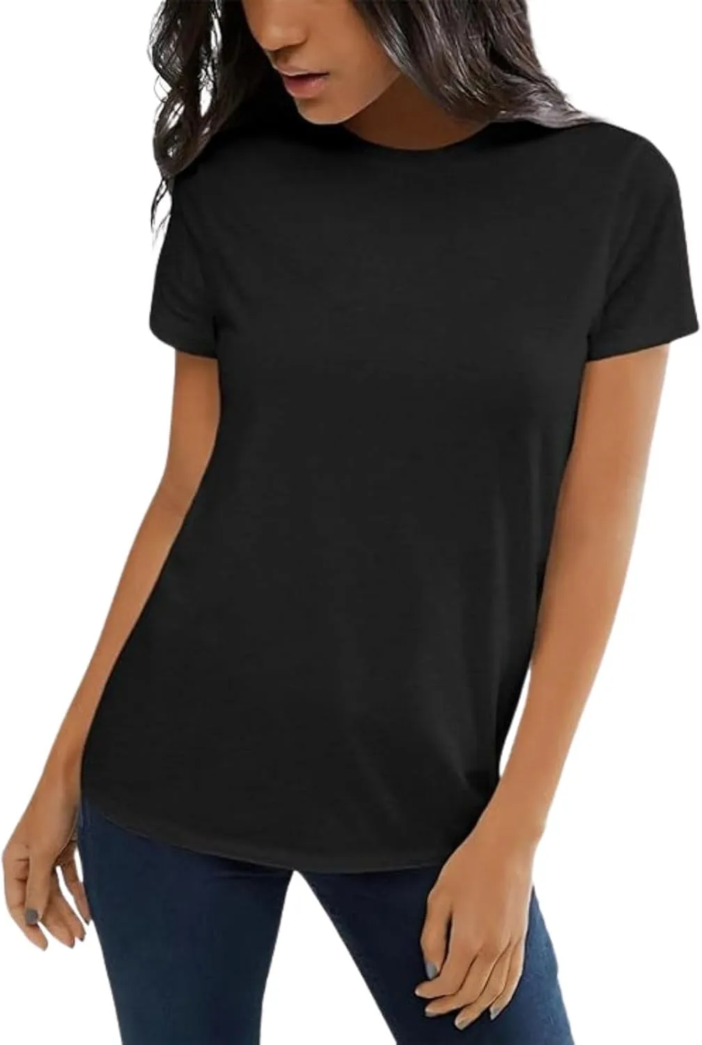 Shirts for Women Round Neck Womens Tops Short Sleeve Shirts Summer Tops Fashion Basic Tee