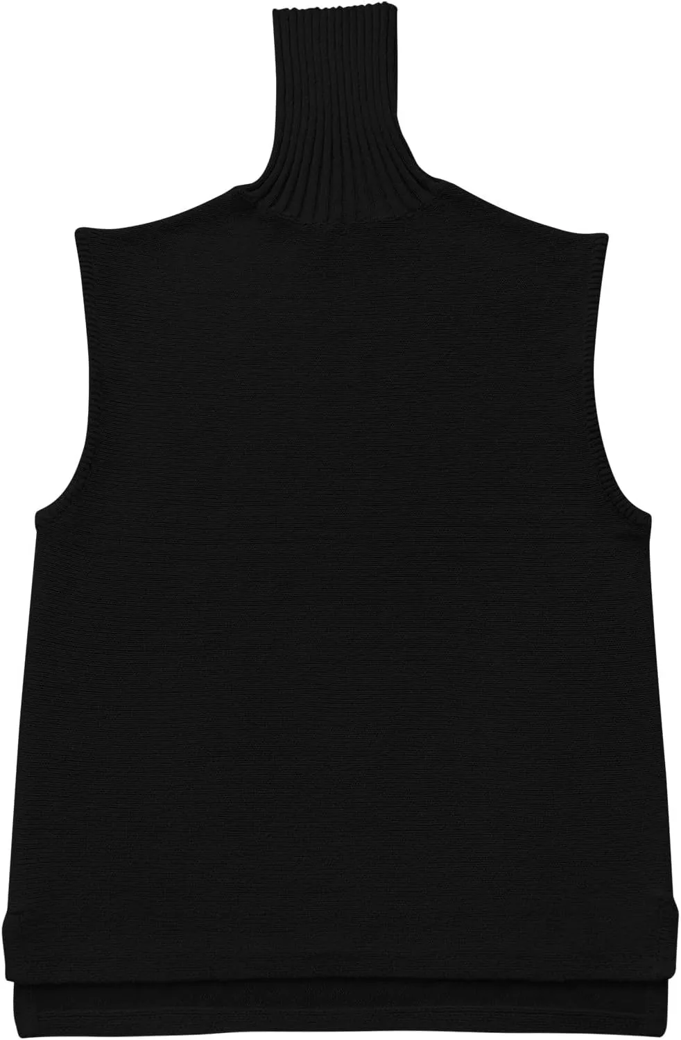 Sinzelimin Women's Turtleneck Sweater Tank Tops Fashion Sleeveless Round-Neck Oversized Sweatshirt Knitted Pullover Vest Tops