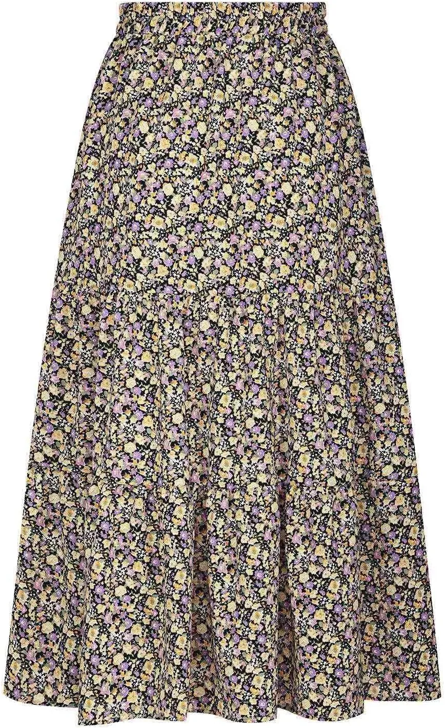 Skirts for Women 2024 Elegant Swiss Dot Stretch High Waist Boho Skirts Summer Causal Floral Print A-Line Maxi Skirts